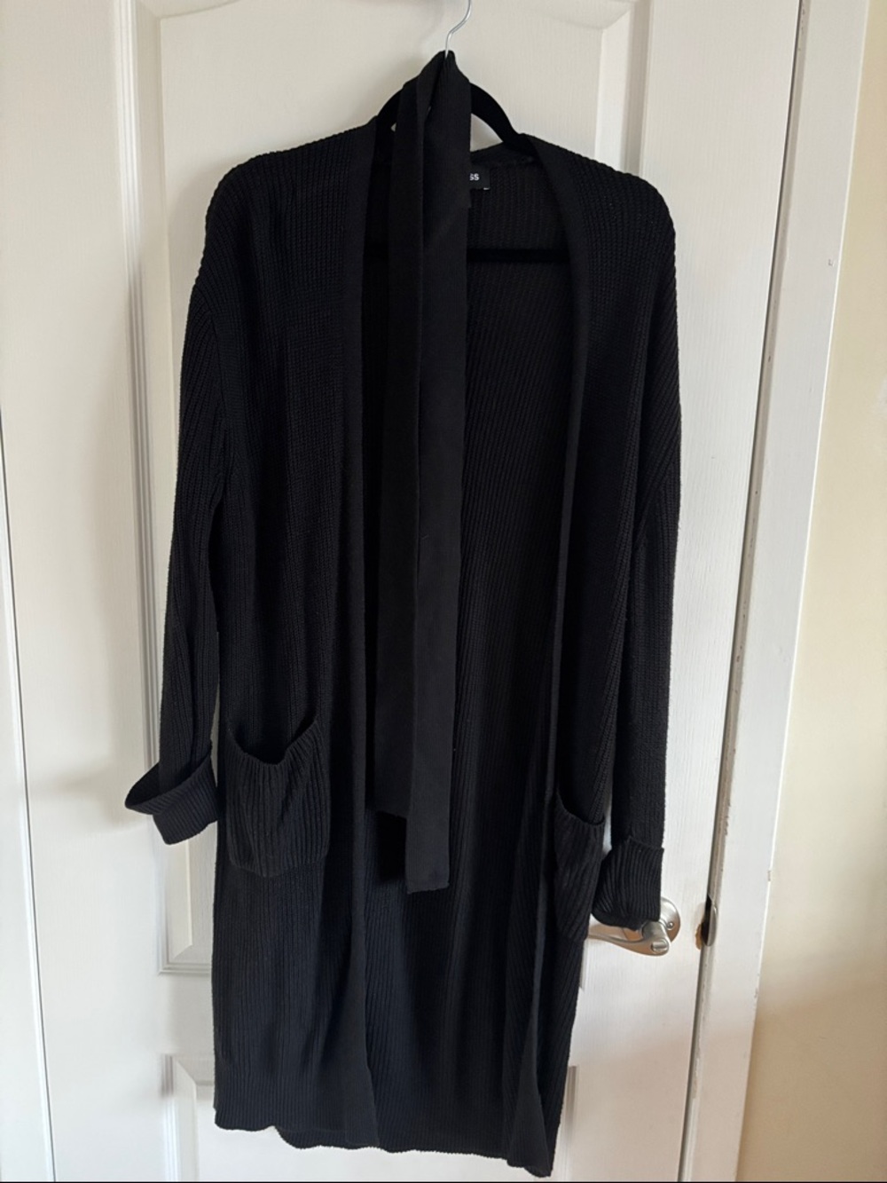 Express Ribbed Open Front Maxi Cardigan